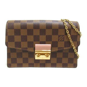Louis Vuitton Portefeuille Wallet Croisette Chain Shoulder Bag Brown
